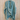 Oversized Linen Teal Blouse on a hanger against a wooden background