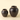 Two dark glazed ceramic jars with a rustic finish, one small and one large