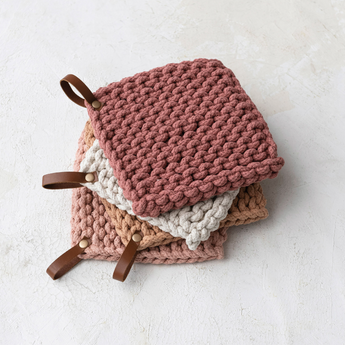 Daily Routines Collection Pot Holder with Leather Loop