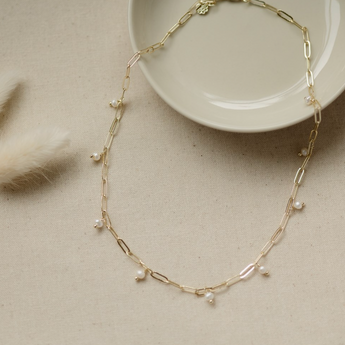 Beatrice Gold and Pearl Necklace