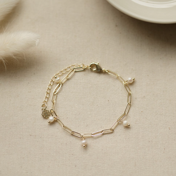 Beatrice Pearl and Gold Bracelet