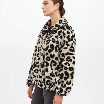 Leopard Sherpa Full Zip Jacket