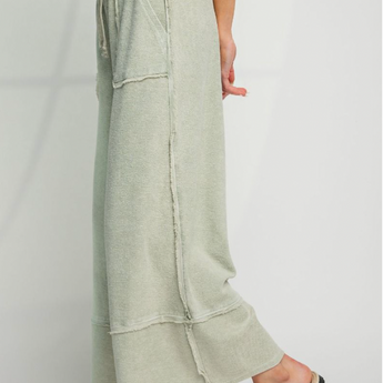 MIneral Washed Terry Knit Palazzo Pant