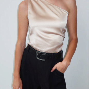 Satin One Shoulder Top