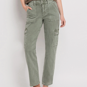 High Rise Straight Cargo Jeans