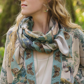 Earth and Sky Scarf with Tree Print