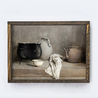 Vintage Clay Pots Wooden Sign