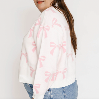Bow Cardigan in Pink