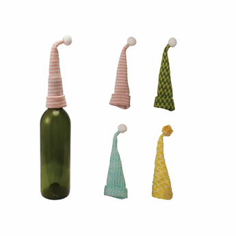 Knit Fabric & Wire Hat Bottle Topper