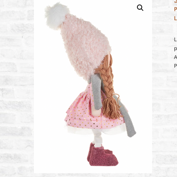 Pig-Tailed Girl Doll With Pink Dress