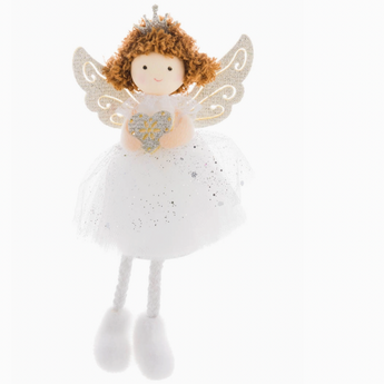 Sitting Fairy Princess with a Silver Heart