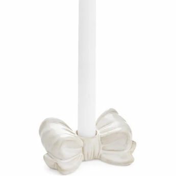 White Bow Candle Holder