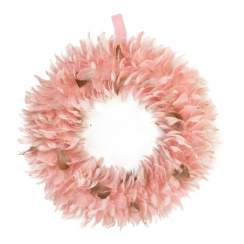 Pink Feather Wreath