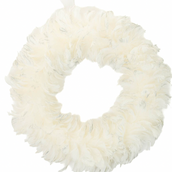 White Feather Wreath