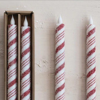 Candy Cane Taper Candles