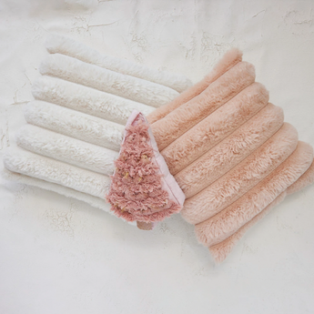 Faux Fur Pillow (Blush and White)
