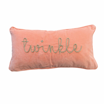 24"L Pink Velvet Pillow