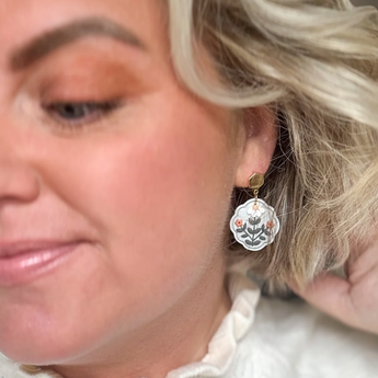 Cozy Autumn Blooms Earrings / Clay