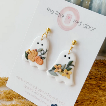 Cozy Ghosts Earrings / Clay