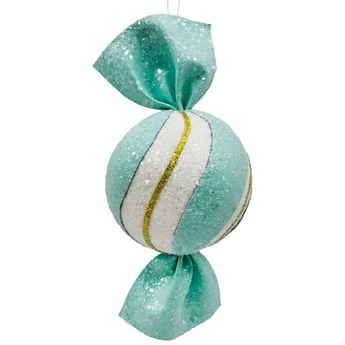 10" Hanging Candy With Swirl & Glitter Ornament