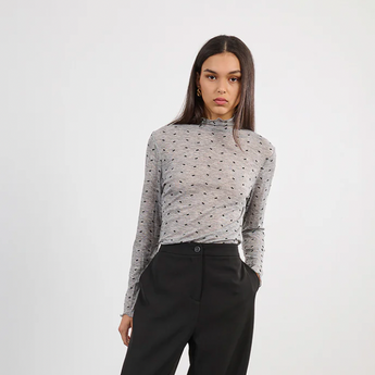 Bow Patterned Turtleneck