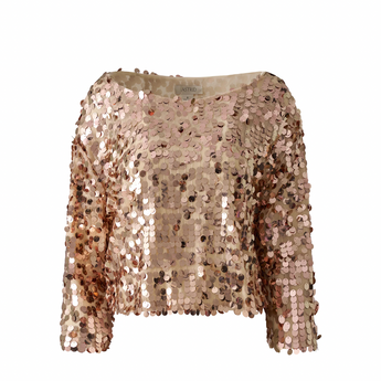 Rose Gold Sequin 3/4 Sleeve Top