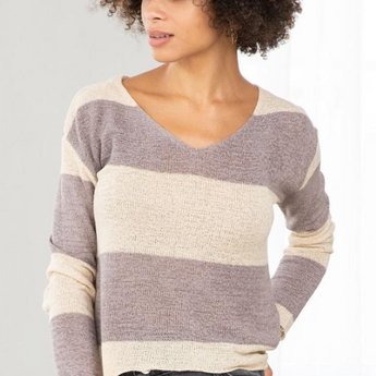 Wide Neck Stripe Sweater