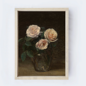Still Life With Roses Wooden Sign