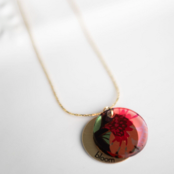 Fire Lily Charm Necklace