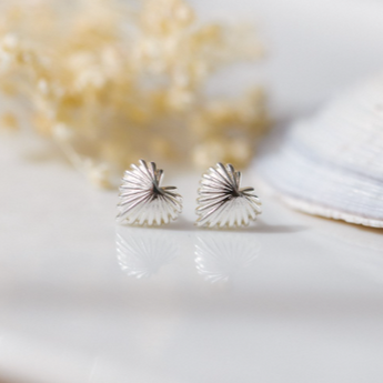 Seashell Heart Studs