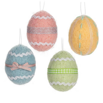 Wool Felt Decorated Eggs