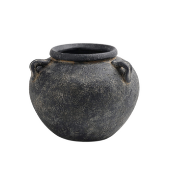 Low Round Terracotta Vase