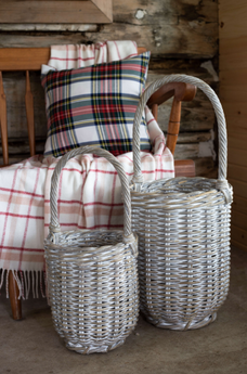 Whitewashed Rattan Basket