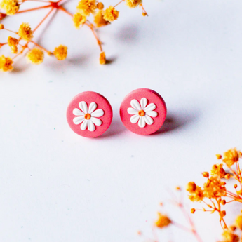 Daisy Clay Stud - Pink