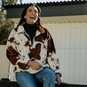 Cowhide 1/2 Zip | Brunette the Label