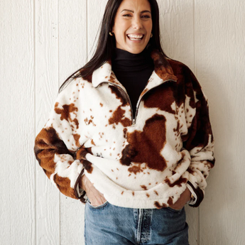 Cowhide 1/2 Zip | Brunette the Label