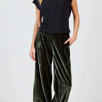 Velvet Pleated Pant