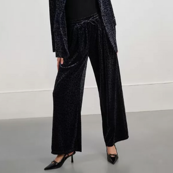 Velvet Trousers | Leopard Print
