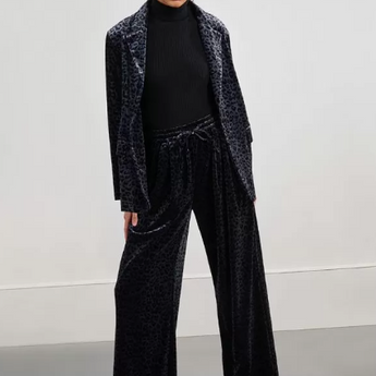 Velvet Trousers | Leopard Print