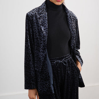 Velvet Blazer | Leopard Print