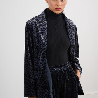 Velvet Blazer | Leopard Print
