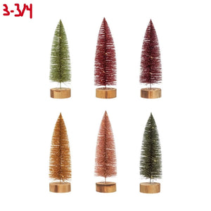 Plastic Bottle Brush Tree W/ 10 LED Lights
