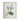 A botanical art print featuring water lilies with blue and white petals, green leaves, and buds, framed by a scalloped sage green border on a cream background.