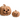 Two terracotta-colored pumpkin-shaped decorative lanterns with carved jack-o'-lantern faces, one large and one small, on a white background.