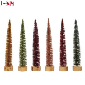 Plastic Bottle Brush Tree W/ 10 LED Lights