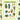 Sheet of plant-themed stickers on a green checkered background
