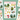 Set of nature-themed stickers on a green grid background
