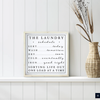 Laundry Schedule Wooden Sign