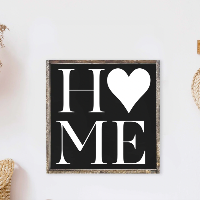 Home & Heart Wooden Sign