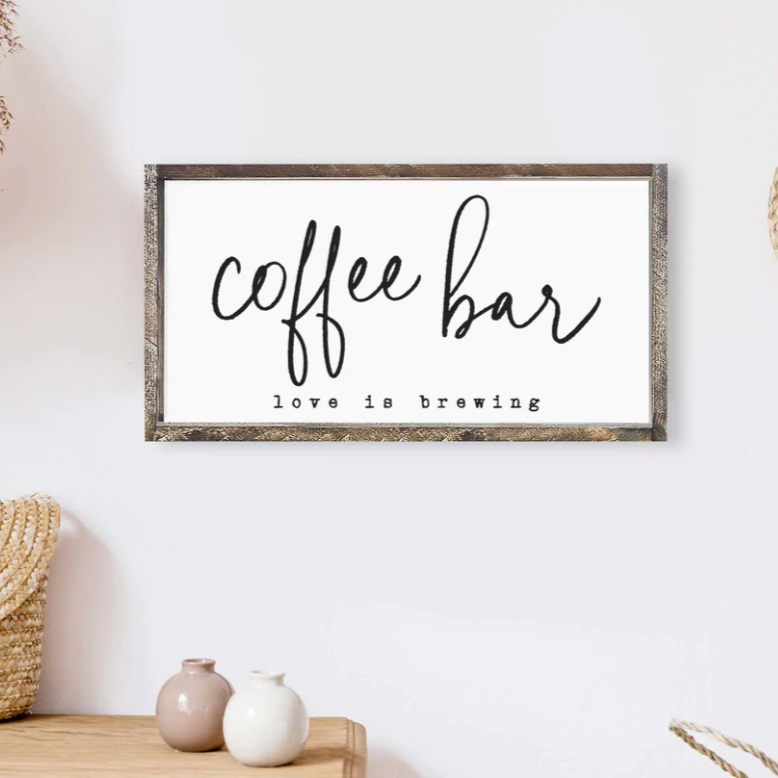 Coffee Bar Wooden Sign